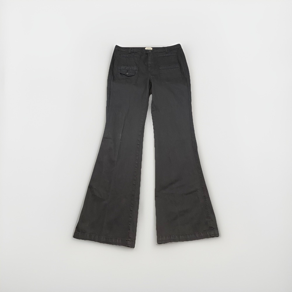 7 For All Mankind Dojo Black Wide Leg Flare Pants‎ Womens 31 U6004498S-498S